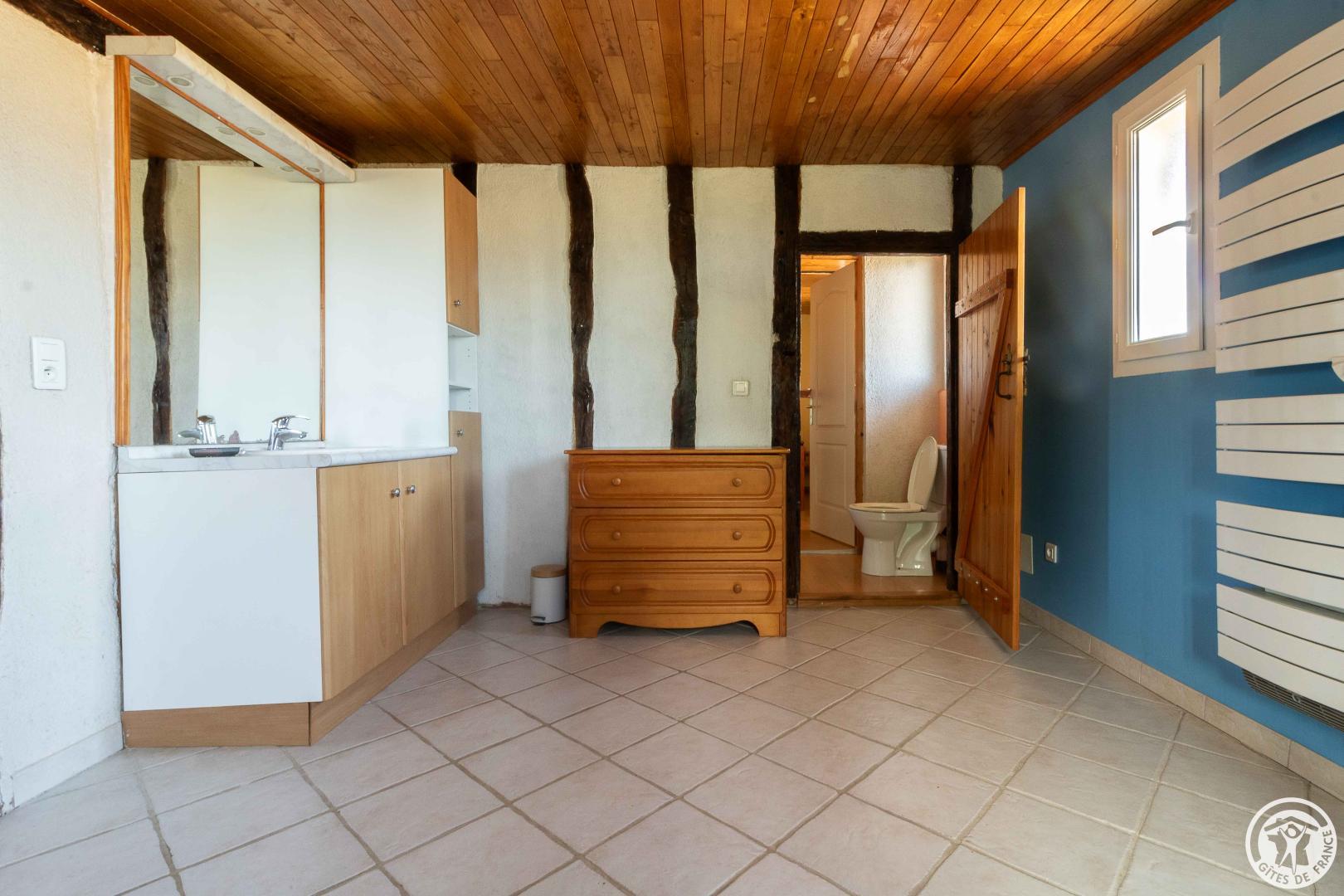 chambre-d-hotes-ferme-vidalet-fontenilles-chambre-angora-salle-de-bain-et-WC-attenant photo 21